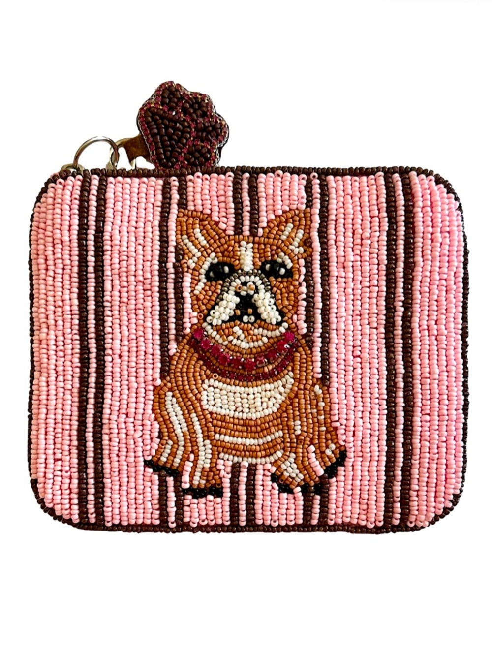 French Bulldog Coin Purse, Dog Beaded Bag Lily Posh, Frenchie